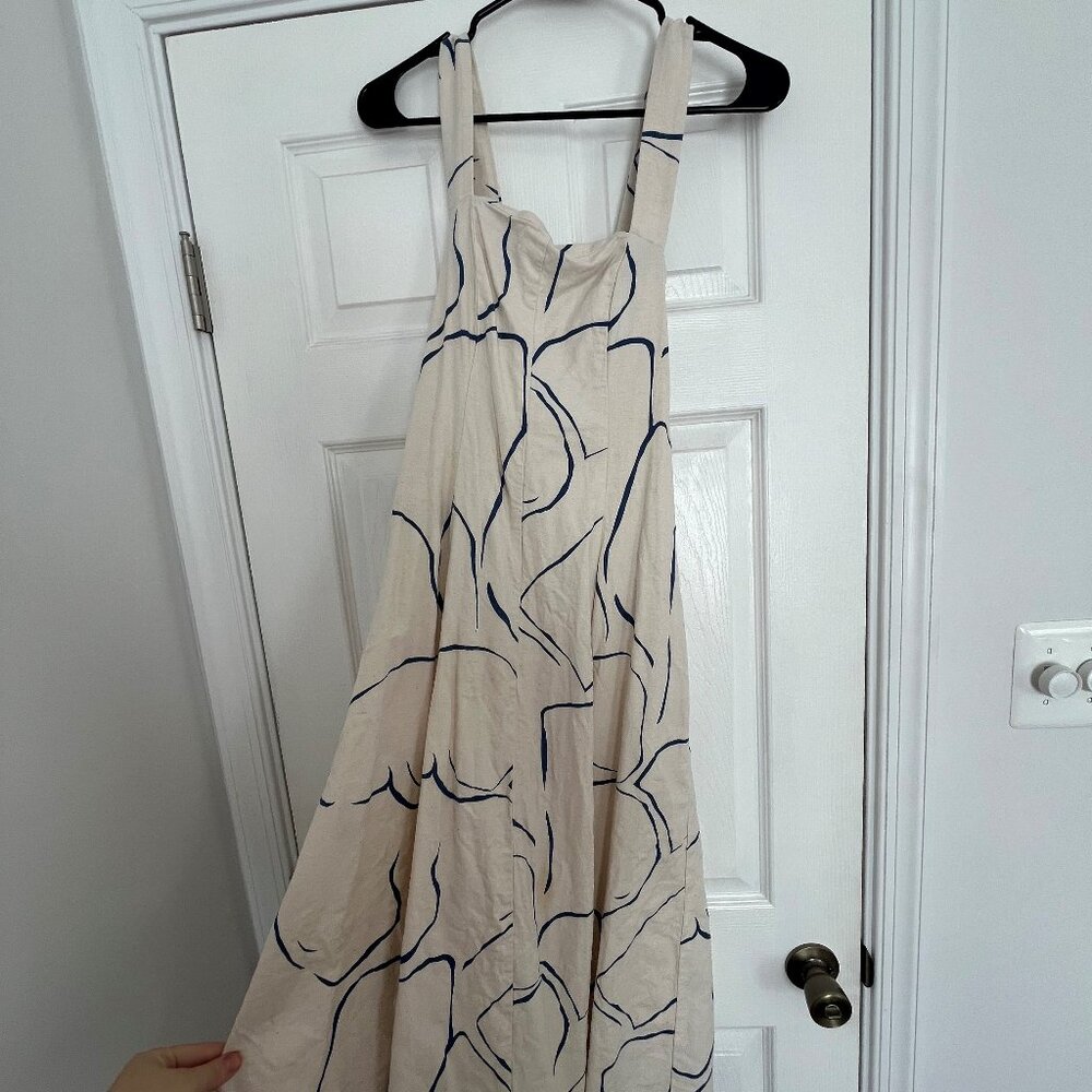 Anthropologie White Linen Dress